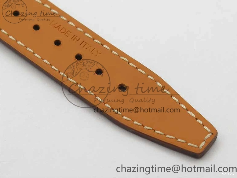 MIROTIME 0313 Portofino 37mm RG V7F 1:1 Best Edition Gray Dial on Deep Brown Leather Strap A SunProtective 7090